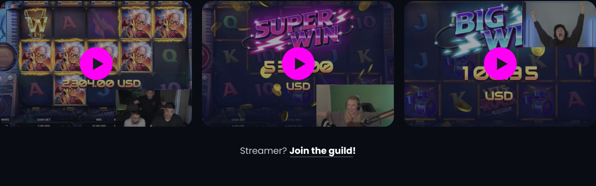 Video cards showing epic wins from iGuild players